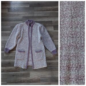 Monto Par Le Chois Brand Nubby Knit Sweater Coat Open Front Cardigan Medium
